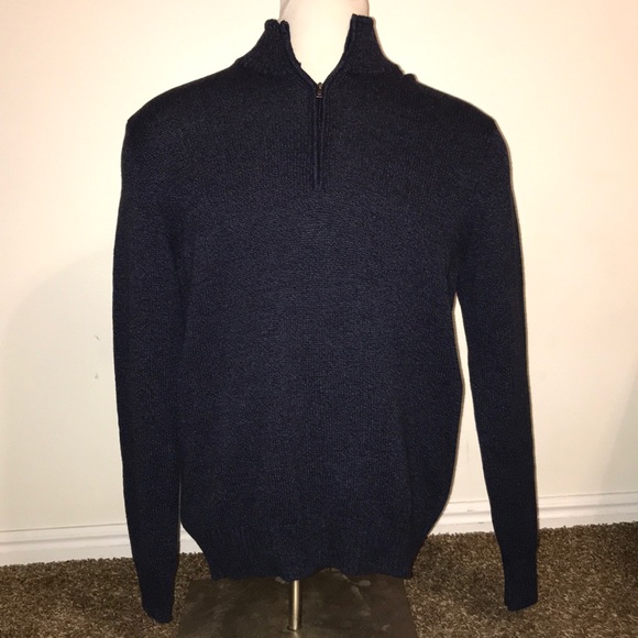 Calvin Klein Blue 1/4 ZIP Sweater Size Large - Picture 1 of 4